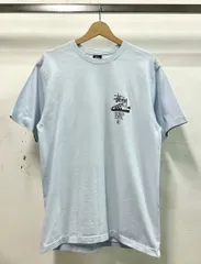 stussy ステューシー 90S OLD STUSSY OLD SKOOL FLAVOR 半袖Tシャツ サイズM コットン100% ライトブルー USA製 汚れ・ほつれ有り