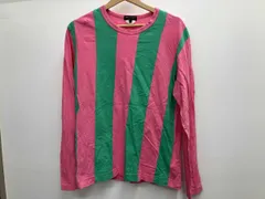 COMME des GARCONS HOMME PLUS コムデギャルソンオムプリュス ボーダー 長袖Tシャツ ピンク グリーン Sサイズ PO-T013 AD2024