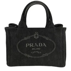 PRADA プラダ カナパ 2WAY トートバッグ ショルダーバッグ デニム 黒 管理番号：10893