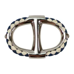 HERMES エルメス シェーヌダンクル・トレッセ スカーフリング シルバー×ブルー 管理番号：10900