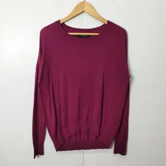 Mossimo モッシモ ニットソー ニット カットソー 長袖 ラメ糸 ボートネック 薄手 Y2K フィッシュテール レーヨン パープル系 S B134