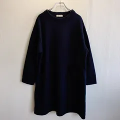 美品⭐️ innoce イノセ ワンピース ロング丈 スウェット ニットポケット 切り替え ゆったり 大きいサイズ 4L オーバーサイズ 体型カバー シンプル 無地 ネイビー 紺 カジュアル ナチュラル 秋服 冬服 防寒 あったか