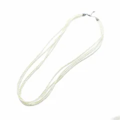 ノーブランド品 ネックレス アクセサリー パール 真珠 4連 4mm 白 ホワイト ■GY18 /MQ