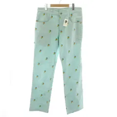 ラッセルノ Russeluno ワークパンツ チノパン フルレングス テーパード 刺繍 総柄 パイナップル 5 水色 ライトブルー RS-41221 /MP ■GY18