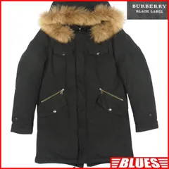 BURBERRY BLACK LABEL バーバリーブラックレーベル ダウンジャケット L アウトドア 日本製 フード ファー ノバチェック メンズ コート 黒 ブラック ダウン_サイズL一覧←SEULB屋着古← NS637