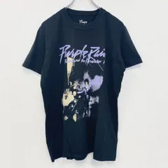 【値引き交渉OK！】古着 used　半袖バンドプリントTシャツ　黒　ブラック　パープルレイン　プリンス　ロック　映画　レトロデザイン　Mサイズ