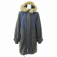 ビームスハート BEAMS HEART 中綿 コート ジャケット ジップアップ フーディ エコファー 1 ネイビー グレー 1001