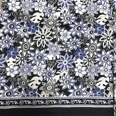 コットン生地　4m 北欧風　綿　花柄　フラワープリント　コットン生地　ネイビー　ブラック　ホワイト　110×450