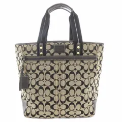 コーチ COACH 9345 シグネチャー ラージトート ハンドバッグ 肩掛け キャンバス レザー ロゴ 黒 ブラック /GV ■GY18
