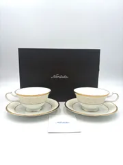 未使用保管品 Noritake ノリタケ　ホワイトパレス ティーカップ＆ソーサー　2客セット ペア　箱付き