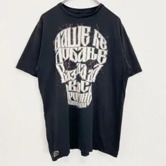【値引き交渉OK！】古着 used　XAJAYK　半袖プリントTシャツ　ドクロ　骸骨　レトロデザイン　クルーネック　黒　ブラック　