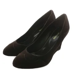 セルジオロッシ Sergio rossi パンプス スエード ポインテッドトゥ ウェッジソール 38 24cm 茶色 ブラウン /XZ ■GY19