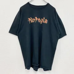 【値引き交渉OK！】古着 used　FRUIT OF THE LOOＭ　半袖バックプリントTシャツ　レトロ　クルーネック　黒　ブラック　XLサイズ