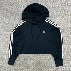 レディーストップス adidas クロップド ショート フード フーディー