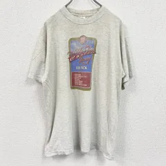 【値引き交渉OK！】古着 used 　半袖プリントTシャツ　100％コットン　灰色　ライトグレー　レトロデザイン　クルーネック　Lサイズ