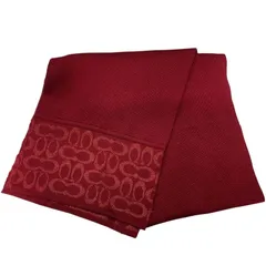 ♪3885 COACH コーチ COACH マフラー メンズ ストール ウール 男女兼用 レディース ブラック黒 C5127 レッド系 中古