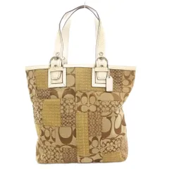 コーチ COACH 10089 シグネチャー パッチワーク トートバッグ ハンド 肩掛け キャンバス レザー 革 ロゴ ■GY18
