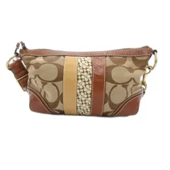 コーチ COACH ショルダーバッグ キャンバス レザー 革 切替 シグネチャー 茶 ブラウン 10538 /JS ■GY18