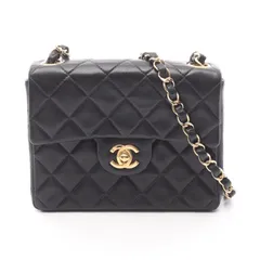 シャネル CHANEL ショルダーバッグ ミニマトラッセ ブラック ラムスキン（羊革） ミニマトラッセ チェーンショルダー レディース Used A