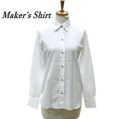 Maker's Shirt メーカーズシャツ 鎌倉シャツ 長袖シャツ 7 ビジューボタン WHT/ホワイト