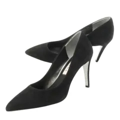 ダイアナ DIANA パンプス スエード ハイヒール ポインテッドトゥ クリーナー付き 22.0cm 黒 ブラック /CK14 ■GY11