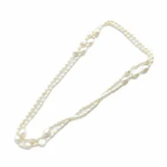 ノーブランド品 ネックレス アクセサリー 真珠 パール 大粒 小粒 白 ホワイト ■GY11 /MQ