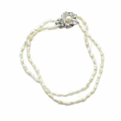 ノーブランド品 ブレスレット アクセサリー バロックパール 真珠 Silver925 4mm 白 ホワイト ■GY11 /MQ