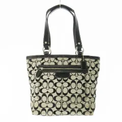 コーチ COACH トートバッグ キャンバス レザー 革 シグネチャー ロゴ型押し 黒 ブラック F14693 /CK21 ■GY18