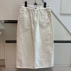 白 デニム スカート M
