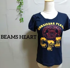 BEAMS HEART  ビームスハート Tシャツ ネイビー半袖  ネイビー プリントロゴ タグ付き   AA1-50