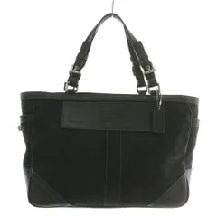 コーチ COACH ハンドバッグ キャンバス レザー シグネチャー 総柄 ロゴ 黒 ブラック 8K49 /XZ ■GY18