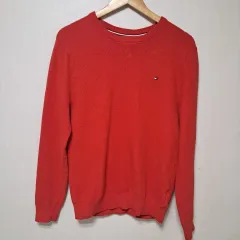 トミーヒルフィガー レッド ニット セーター