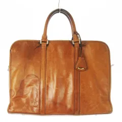 アニアリ aniary ブリーフケース 書類カバン レザー 革 ロゴチャーム 茶 ブラウン /CK21 ■GY18