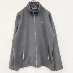 【値引き交渉OK！】古着 used　Kappa　カッパ　長袖トラックジャケット　ジャージ　ワンポイント　灰色　グレー　刺繍ロゴ　Mサイズ