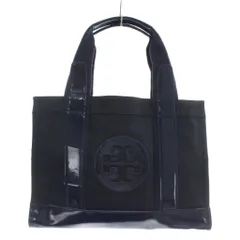 トリーバーチ TORY BURCH トートバッグ ハンド ナイロン エナメル ロゴ 紺 ネイビー /XZ ■GY11