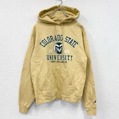 【値引き交渉OK！】古着 used　champion　チャンピオン　スウェットパーカー/フーディー　黄色　イエロー　Sサイズ