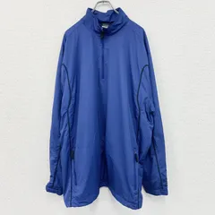 【値引き交渉OK！】古着 used　NIKE　ナイキ　プルオーバージャケット　ハーフジップ　スウッシュロゴ　青　3XLサイズ