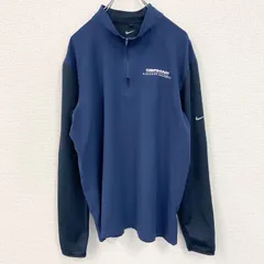 【値引き交渉OK！】古着 used　NIKE　ナイキ　プルオーバージャケット　ハーフジップ　企業ロゴ　紺　ネイビー　Lサイズ