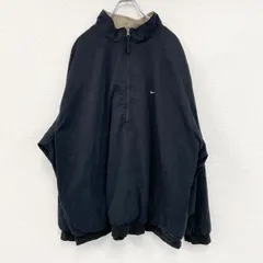 【値引き交渉OK！】古着 used　NIKE GOLF　ナイキゴルフ　ハーフジップリバーシブルブルゾン　黒　ブラック　ベージュ　2XLサイズ