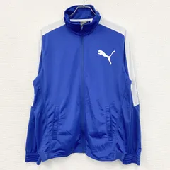 【値引き交渉OK！】古着 used　PUMA　プーマ　フルジップトラックジャケット　ロゴプリント　青　Lサイズ
