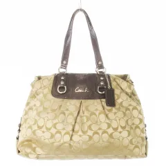 コーチ COACH ショルダーバッグ 2way クロスボディ ナイロン レザー 革 ジャカード タック シグネチャー ロゴ 茶 ブラウン F15510 /CK3 ■GY18