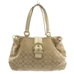 コーチ COACH トートバッグ ショルダー 2WAY キャンバス レザー シグネチャー 総柄 ベージュ F17402 /XZ ■GY11