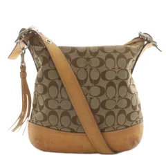 コーチ COACH ショルダーバッグ キャンバス レザー シグネチャー 総柄 ベージュ 茶色 ブラウン 9362 /XZ ■GY11