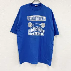 【値引き交渉OK！】古着 used　90s　PRO EDGE　半袖プリントTシャツ　ヴィンテージ　シングルステッチ　青　ブルー　XXLサイズ