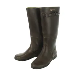 エーグル AIGLE レインブーツ ロングブーツ フラット ベルトデザイン ロゴ 35 22.0cm 茶 ブラウン /CK1 ■GY35