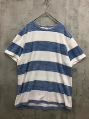 RonHermen ロンハーマン パイル地 ボーダー Tシャツ sizeM/白/ブルー ■■ メンズ