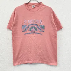 【値引き交渉OK！】古着 used　90s　anvil アンヴィル　半袖プリントTシャツ　シングルステッチ　ピンク　XLサイズ