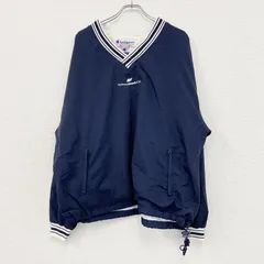 【値引き交渉OK！】古着 used　90s　Champion　チャンピオン　プルオーバージャケット　ヴィンテージ　紺　ネイビー　XLサイズ