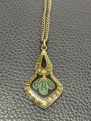 【ヴィンテージ】スペイン伝統工芸 ダマスキナード 象嵌細工 ペンダント ネックレス