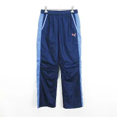 プーマ PUMA 920196 ウィンドパンツ ボトムス ロング丈 ロゴ 裏起毛 裏メッシュ S ネイビー スポーツウェア ※EKM